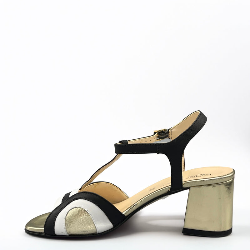 Cinzia Soft Nappa Laminata - CG31641NN - Nero/Bianco/Platino