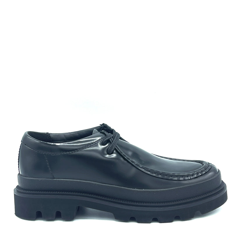Clarks Badell Seam - Blk HiShine Lea