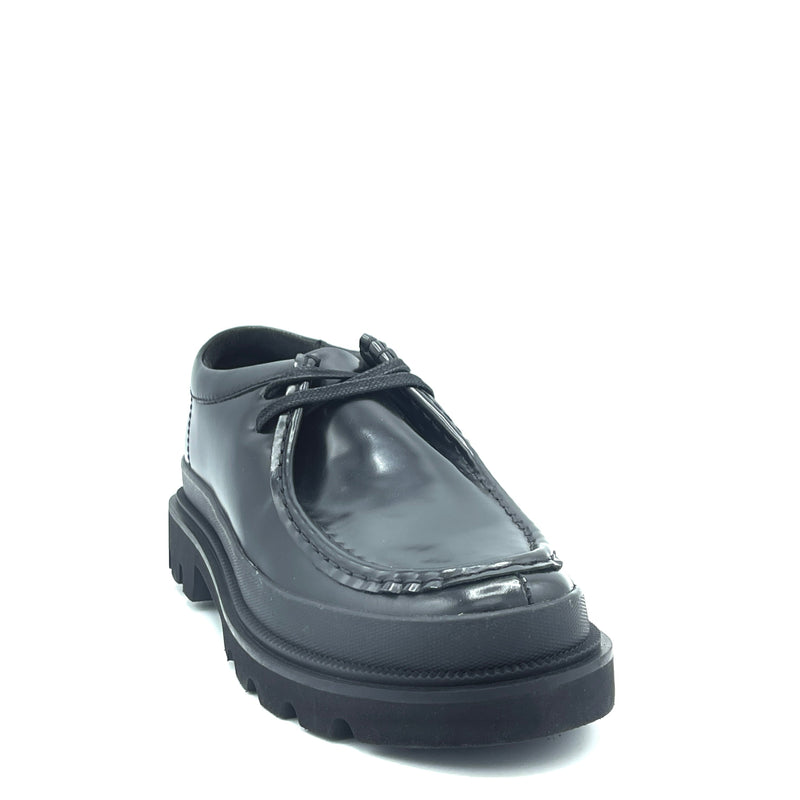 Clarks Badell Seam - Blk HiShine Lea